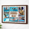 My Favorite Swimmer Calls Me Dad Canvas Print Wall Art Personalized Custom Photo Father’s Day Gift For Daddy - Brown