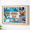My Favorite Swimmer Calls Me Dad Canvas Print Wall Art Personalized Custom Photo Father’s Day Gift For Daddy - Natural