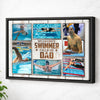 My Favorite Swimmer Calls Me Dad Canvas Print Wall Art Personalized Custom Photo Father’s Day Gift For Daddy - Black