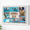 My Favorite Swimmer Calls Me Dad Canvas Print Wall Art Personalized Custom Photo Father’s Day Gift For Daddy - White