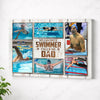 My Favorite Swimmer Calls Me Dad Canvas Print Wall Art Personalized Custom Photo Father’s Day Gift For Daddy - No Frame