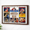 My Favorite Wrestler Calls Me Dad Canvas Print Wall Art Personalized Custom Photo Father’s Day Gift For Daddy - Brown