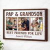 Pap And Grandson Best Friends For Life Personalized Custom Photo Canvas Print Wall Art Father’s Day Gift