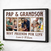 Pap And Grandson Best Friends For Life Personalized Custom Photo Canvas Print Wall Art Father’s Day Gift