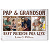 Pap And Grandson Best Friends For Life Personalized Custom Photo Canvas Print Wall Art Father’s Day Gift