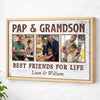 Pap And Grandson Best Friends For Life Personalized Custom Photo Canvas Print Wall Art Father’s Day Gift