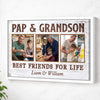 Pap And Grandson Best Friends For Life Personalized Custom Photo Canvas Print Wall Art Father’s Day Gift