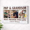Pap And Grandson Best Friends For Life Personalized Custom Photo Canvas Print Wall Art Father’s Day Gift