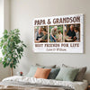 Papa And Grandson Best Friends For Life Personalized Custom Photo Canvas Print Wall Art Father’s Day Gift