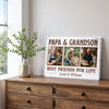 Papa And Grandson Best Friends For Life Personalized Custom Photo Canvas Print Wall Art Father’s Day Gift