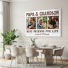 Papa And Grandson Best Friends For Life Personalized Custom Photo Canvas Print Wall Art Father’s Day Gift