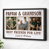 Papaw And Grandson Best Friends For Life Personalized Custom Photo Canvas Print Wall Art Father’s Day Gift