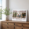Papaw And Grandson Best Friends For Life Personalized Custom Photo Canvas Print Wall Art Father’s Day Gift