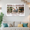 Papaw And Grandson Best Friends For Life Personalized Custom Photo Canvas Print Wall Art Father’s Day Gift