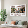 Papaw And Grandson Best Friends For Life Personalized Custom Photo Canvas Print Wall Art Father’s Day Gift