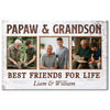 Papaw And Grandson Best Friends For Life Personalized Custom Photo Canvas Print Wall Art Father’s Day Gift