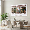 Papaw And Grandson Best Friends For Life Personalized Custom Photo Canvas Print Wall Art Father’s Day Gift