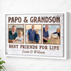 Papo And Grandson Best Friends For Life Personalized Custom Photo Canvas Print Wall Art Father’s Day Gift