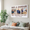 Papo And Grandson Best Friends For Life Personalized Custom Photo Canvas Print Wall Art Father’s Day Gift