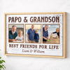 Papo And Grandson Best Friends For Life Personalized Custom Photo Canvas Print Wall Art Father’s Day Gift