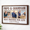 Papo And Grandson Best Friends For Life Personalized Custom Photo Canvas Print Wall Art Father’s Day Gift
