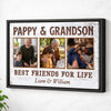 Pappy And Grandson Best Friends For Life Personalized Custom Photo Canvas Print Wall Art Father’s Day Gift