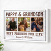 Pappy And Grandson Best Friends For Life Personalized Custom Photo Canvas Print Wall Art Father’s Day Gift