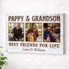 Pappy And Grandson Best Friends For Life Personalized Custom Photo Canvas Print Wall Art Father’s Day Gift