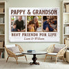 Pappy And Grandson Best Friends For Life Personalized Custom Photo Canvas Print Wall Art Father’s Day Gift