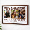 Pappy And Grandson Best Friends For Life Personalized Custom Photo Canvas Print Wall Art Father’s Day Gift