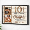 Personalized 10 Years Anniversary Grow Old Along With Me Canvas Wall Art Custom Photo For Husband And Wife - Black