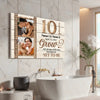 Personalized 10 Years Anniversary Grow Old Along With Me Canvas Wall Art Custom Photo For Husband And Wife