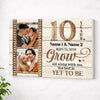 Personalized 10 Years Anniversary Grow Old Along With Me Canvas Wall Art Custom Photo For Husband And Wife - No Frame