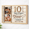 Personalized 10 Years Anniversary Grow Old Along With Me Canvas Wall Art Custom Photo For Husband And Wife - Natural