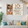 Personalized 10 Years Anniversary Grow Old Along With Me Canvas Wall Art Custom Photo For Husband And Wife