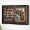 Personalized 20th Anniversary Canvas - Wedding Gift with Custom Photo Wall Art - Black Frame / 12x9