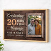 Personalized 20th Anniversary Canvas - Wedding Gift with Custom Photo Wall Art - Natural Frame / 12x9