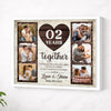Personalized 2nd Years Together Canvas Wall Art Wedding Anniversary Custom Photo Gift Celebrating Husband And Wife
