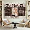 Personalized 30th Anniversary Canvas - Custom Couple Wall Art Gift
