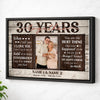 Personalized 30th Anniversary Canvas - Custom Couple Wall Art Gift - Black Frame / 12x9