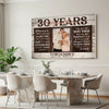 Personalized 30th Anniversary Canvas - Custom Couple Wall Art Gift