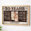Personalized 30th Anniversary Canvas - Custom Couple Wall Art Gift - Natural Frame / 12x9