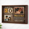 Personalized 30th Wedding Anniversary Canvas - Custom Wall Art Celebrating 30 Years of Marriage - Brown Frame / 12x9