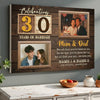 Personalized 30th Wedding Anniversary Canvas - Custom Wall Art Celebrating 30 Years of Marriage