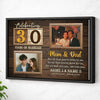 Personalized 30th Wedding Anniversary Canvas - Custom Wall Art Celebrating 30 Years of Marriage - Black Frame / 12x9