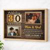 Personalized 30th Wedding Anniversary Canvas - Custom Wall Art Celebrating 30 Years of Marriage - Natural Frame / 12x9