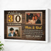 Personalized 30th Wedding Anniversary Canvas - Custom Wall Art Celebrating 30 Years of Marriage - White Frame / 12x9