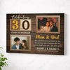 Personalized 30th Wedding Anniversary Canvas - Custom Wall Art Celebrating 30 Years of Marriage - No Frame / 12x9