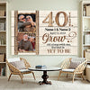 Personalized 40 Years Anniversary Grow Old Along With Me Canvas Wall Art Custom Photo Ruby Wedding Keepsake