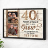 Personalized 40 Years Anniversary Grow Old Along With Me Canvas Wall Art Custom Photo Ruby Wedding Keepsake - Black
